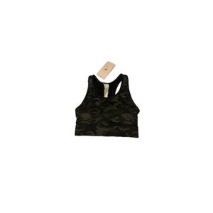 🆕 Fabletics “Mila” Black and Grey Camouflage Print Sports Bra - Women’s Size XS